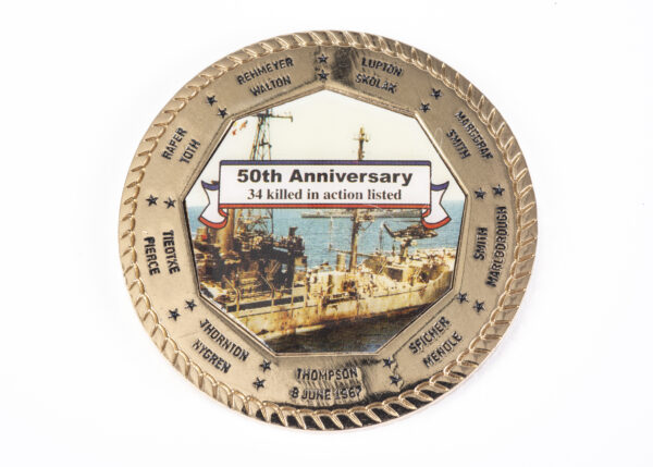 USS Liberty Challenge Coin (Back)