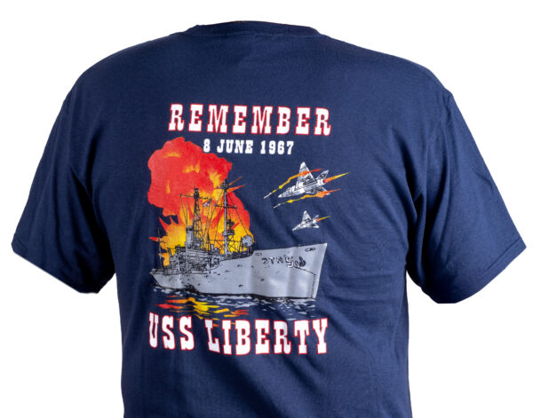 Blue Remember USS Liberty Tee Shirt - Image 2